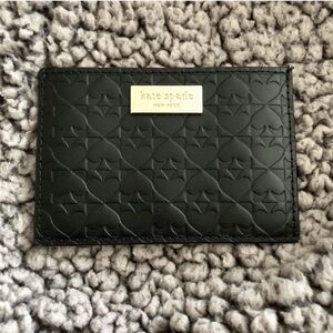 kate spade New York Black Embossed Leather Card Holder